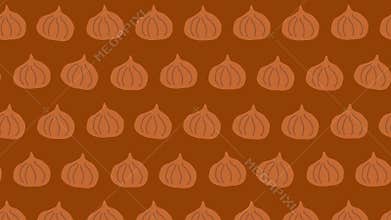 Playful Hand-Drawn Onion Vegetables Seamless Loop Animation. Motion Background.