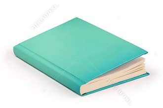 Blank hardcover aqua book - clipping path
