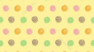 Playful Hand Drawn Scribbled Circles Seamless Loop Animation. Motion Background.