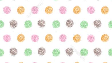 Playful Hand Drawn Scribbled Circles Seamless Loop Animation. Motion Background.