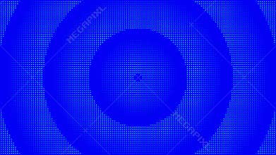 Blue Circular Radio Diminishing Wave Radar Signal Motion Graphic with Black Background. Pulse from Central Point. Loop Animation.