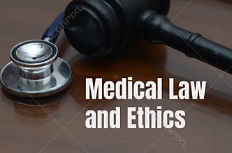 Medical Law and Ethics Concept with Judge Gavel and Doctor Stethoscope