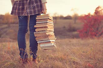 Girl with books