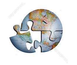 Vector Earth Puzzle Globe