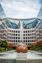 Modern Office Courtyard With Granite Fountain Berlin