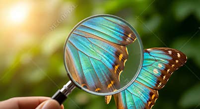 Butterfly Wing Magnified in Golden Hour Light
