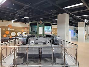 A replica of a historical train of the Sapporo Subway