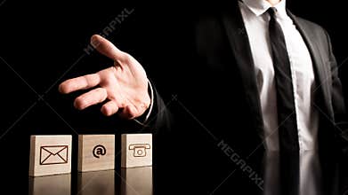 Businessman on Simple Contact Concept