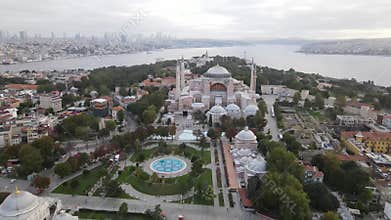 Mosque Hagia Sophia Overhead View