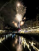 Fireworks at Bilbao festivals