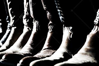 Cowboy Boots Lined Up