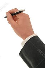 Businessman's Hand Holding a Pen