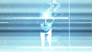 Secret Agent On Closed Circuit Damaged TV