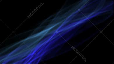 Motion of diagonal blue transparent smoke beam
