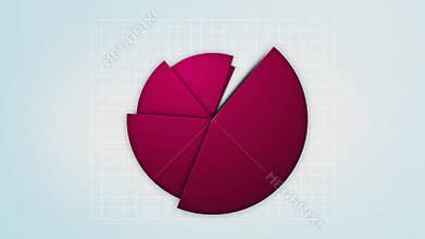 Red pie chart in motion