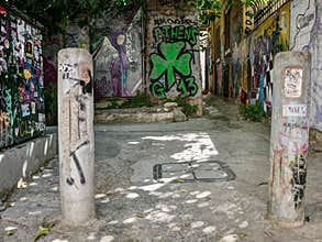 Urban Decay and Graffiti in the Anafirotika Neighborhood of Athens, Greece