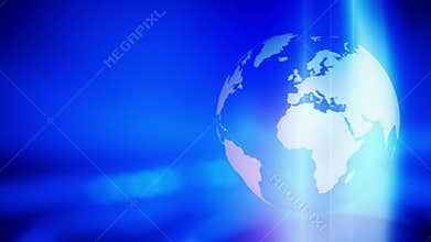 Rotating globe blue abstract background