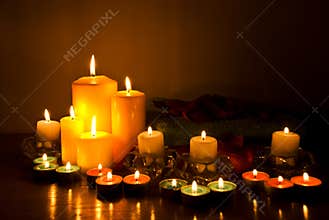 Spa with candle lights