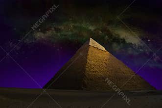 Great Pyramid, Egypt, Sky Stars