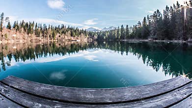 Crestasee Lake View Sunny Mountains Timelapse 4k