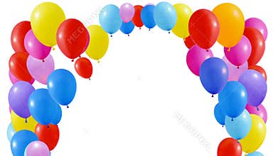 Balloons fly to the ceiling
