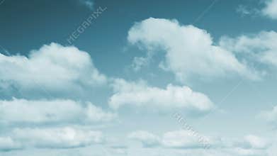Beautifule Cyan Toned Sky and Clouds Loop