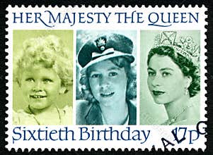 Queen Elizabeth II 60th Birthday UK Postage Stamp