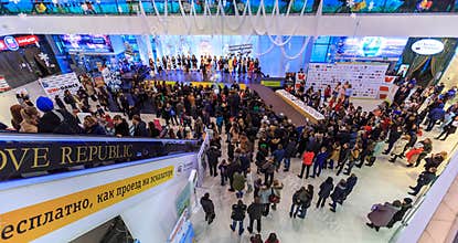 ULYANOVSK, RUSSIA, DECEMBER 03, 2016: Beauty Contest Miss Ulyanovsk in mall on December 03, 2016 in Ulyanovsk, Russia.