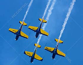 Blue planes in the sky