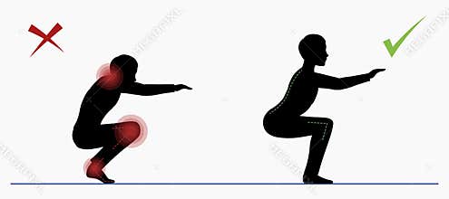 Sport exercise. Physical training squats