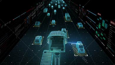 Traffic control surveillance cameras. IOT technology. traffic CCTV cameras mounted main on high way, road. city.internet of things