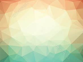 Orange green geometric background with triangles