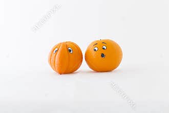 Fresh orange with big nose