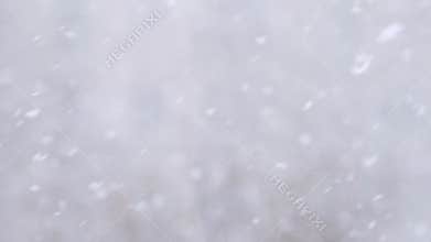 Slow motion background of snow fall blowing fast in winter daytime
