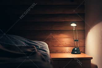Bedroom lamp on a night table