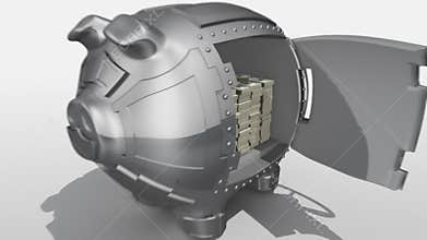 Steel piggy bank