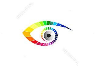 Eye logo, optic symbol, fashion glasses icon, beauty visual brand, luxury vision graphic, and contact lens concept design