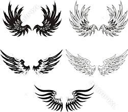 Set of Grunge wings