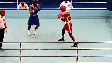 Boxing match RED - Ashish, India; BLUE- Margarian S. Russia