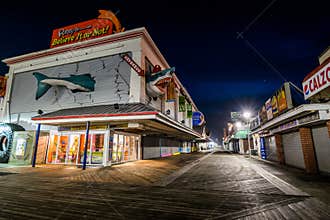 Ocean City, Maryland Pier during a Warm Fall Night