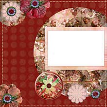 Bohemian Gypsy style scrapbook album page layout 8x8 inches
