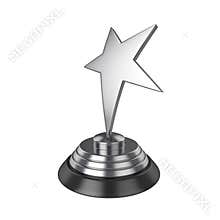 Star award Isolated on White Background, 3D rendering
