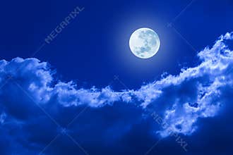 Full Moon Clouds Night Sky