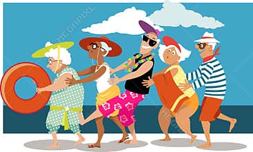 Seniors on the beach