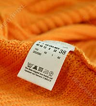 macro of clothing label
