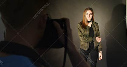 Female model posing for a photo shoot