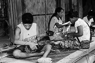 Mangyan Iraya Tribe weaving basket