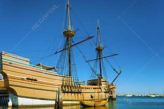 Plymouth`s Mayflower II on Cape Cod