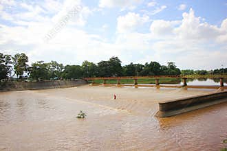 Small dam in ping river. For Increase Level of Water to canal for Agricultrue Area