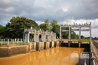 Small dam in ping river. For Increase Level of Water to canal for Agricultrue Area